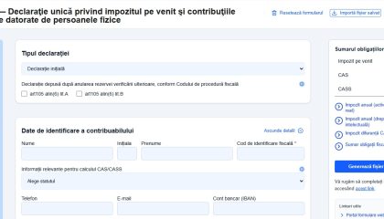Declaratia unica ANAF PFA formularul 212
