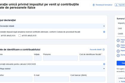 Declaratia unica ANAF PFA formularul 212